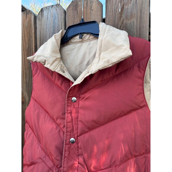 Vintage 60s-70s Reversible Tan and red puffer vest with a retro vibe Size S - Picture 4 of 7